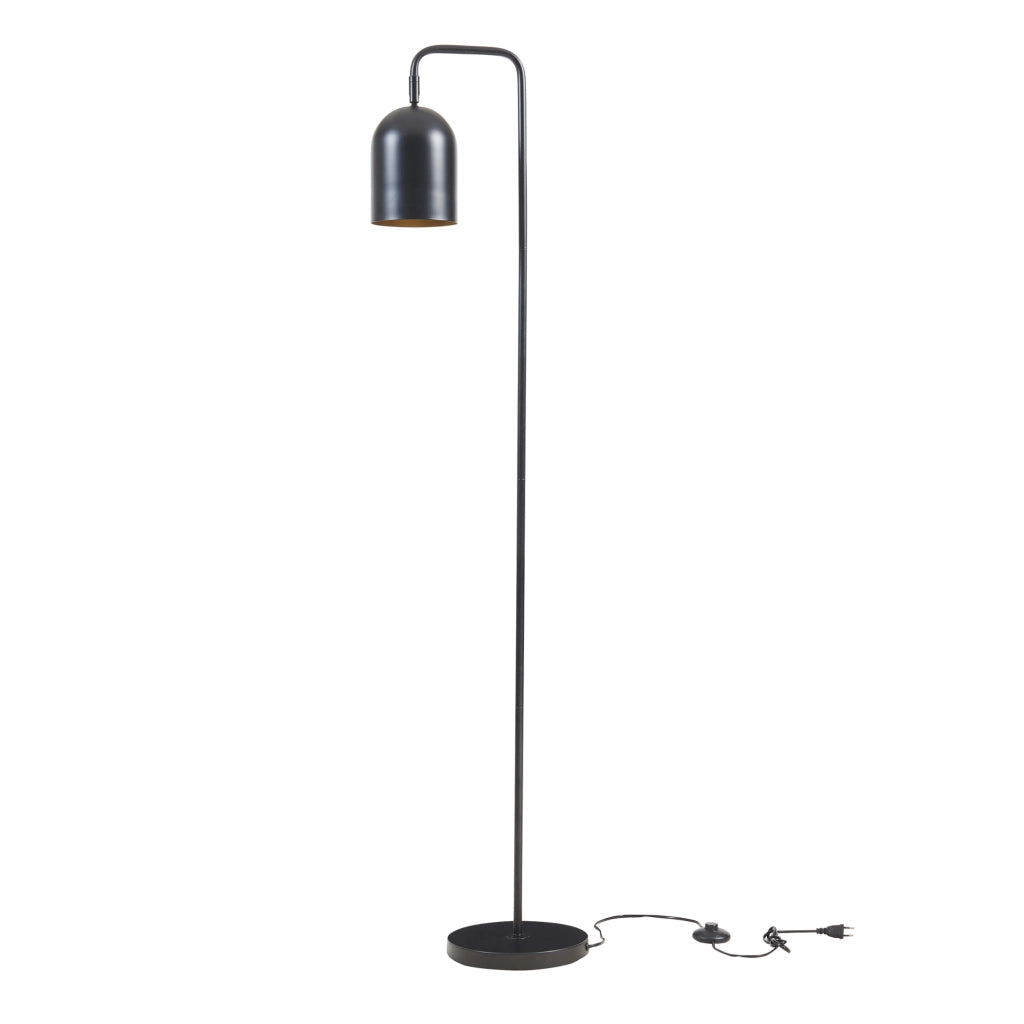 Lampada da Terra Barnard in Metallo con Paralume Cilindrico - Nero lux.pro