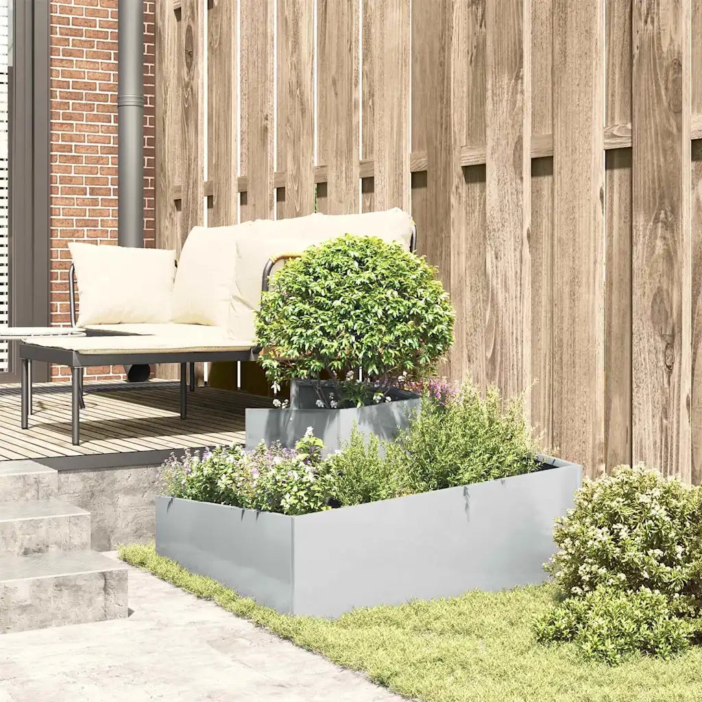 Vaso da giardino Argento 80 x 80 x 50 cm Acciaio zincato 873583