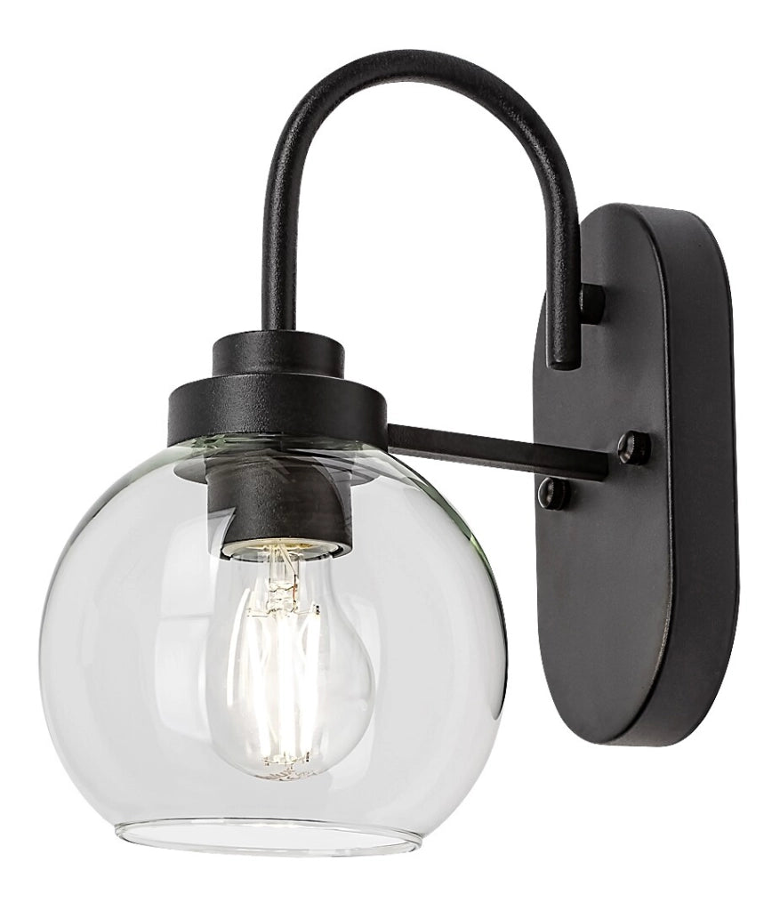 Applique bagno Tirina Rabalux nero opaco E27 IP44 vetro