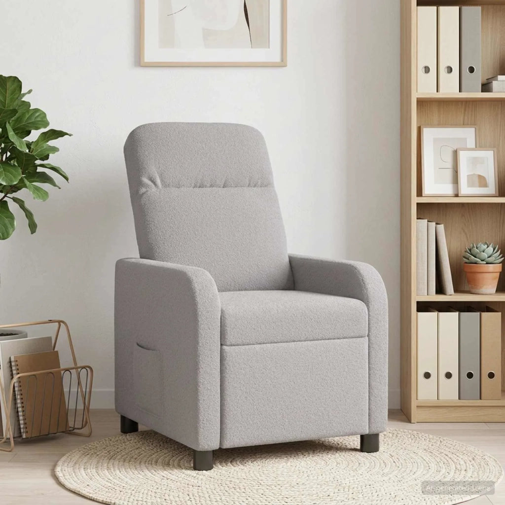 Divano Sedia-Poltrona reclinabile Grigio Chiaro Boucl¨¦