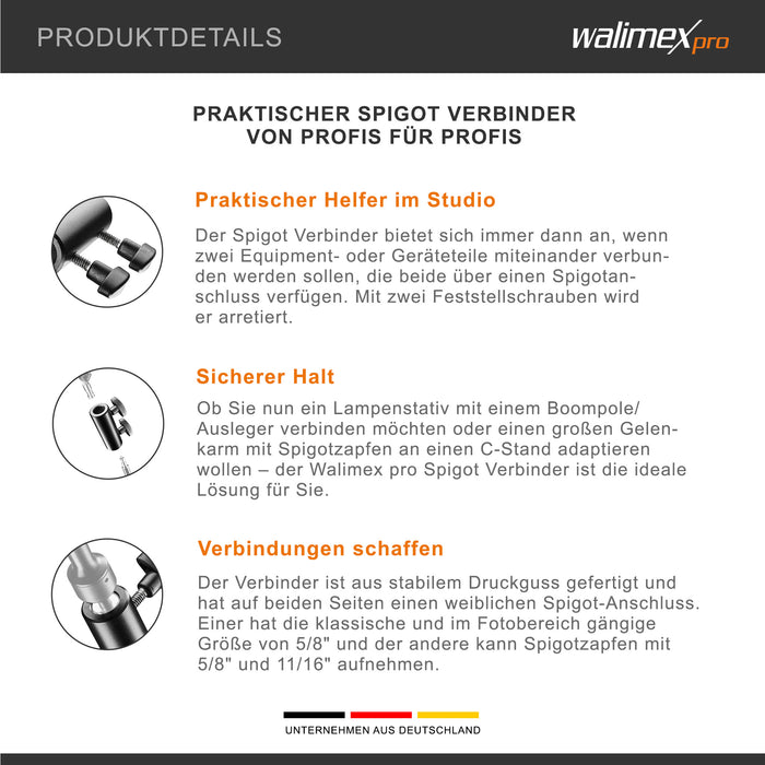 Connettore spigot 5/8“ a 5/8”-11/16”