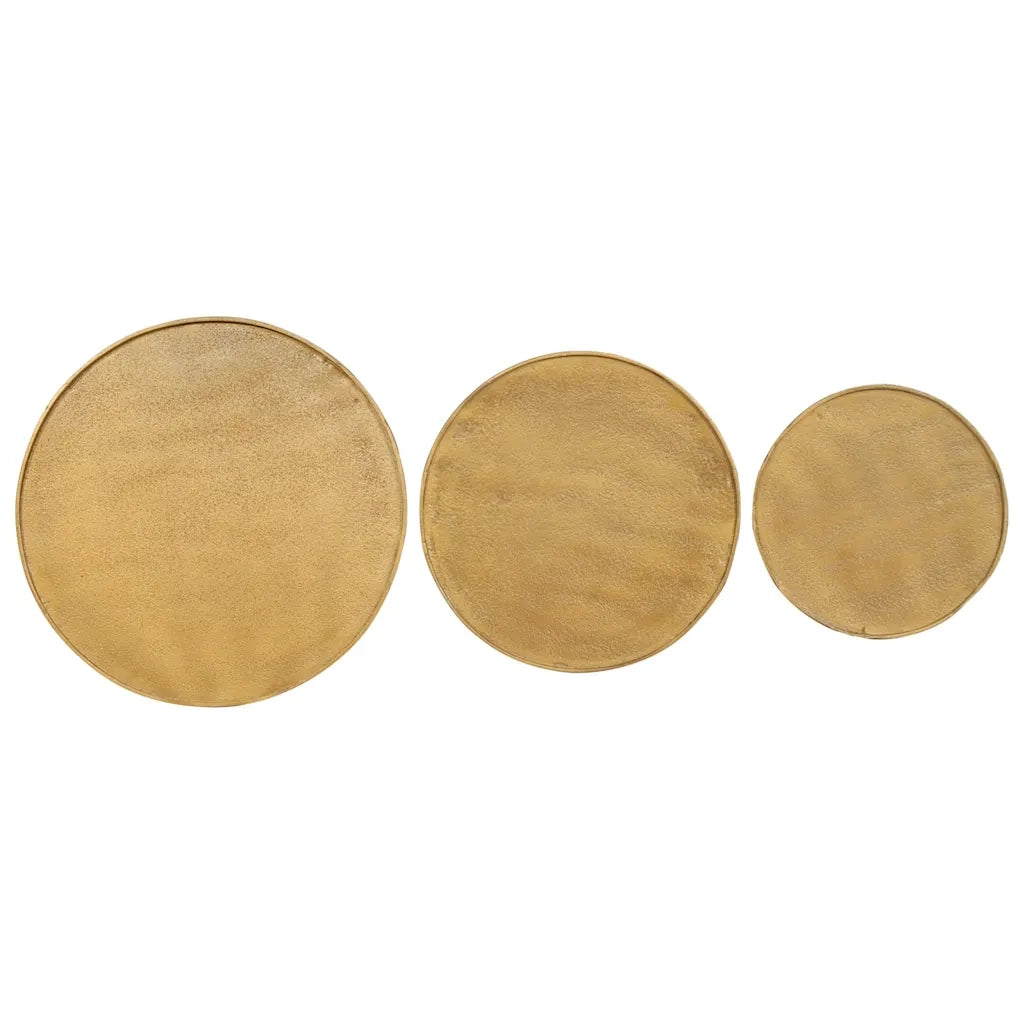 Tavolini da Salotto 3 pz Oro in Legno Multistrato