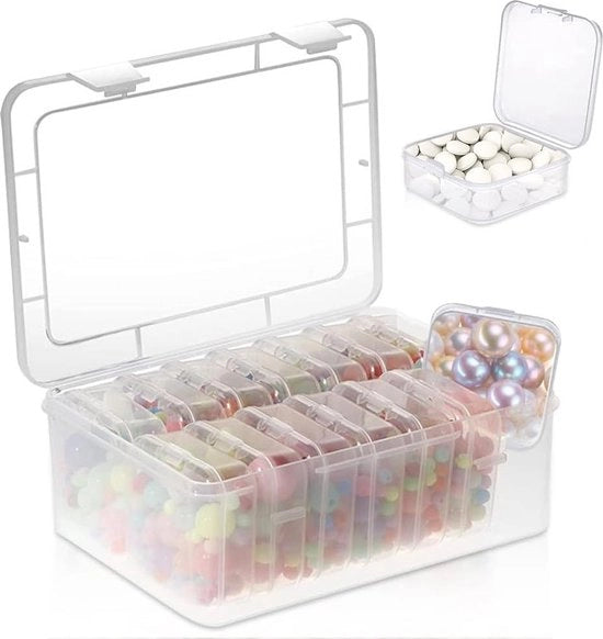 Cassetto di archiviazione con coperchio - Cassa di ordinamento in plastica per piccoli oggetti di gioielleria.