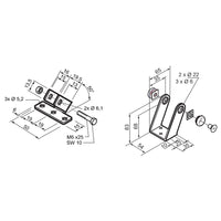 KIT STAFFE DI SUPPORTO ATTUATORE MINGARDI 2713835 STAFFA EURO 1 PER FISSAGGIO