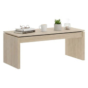 Tavolino da salotto Audi, Porta riviste da soggiorno con vano portaoggetti, Tavolo basso da caffÒ¨ elevabile, 102x50h43 cm, Rovere