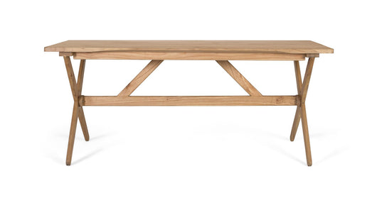 Tavolo rettangolare in legno massello di mindi lavorato a mano 180 cm