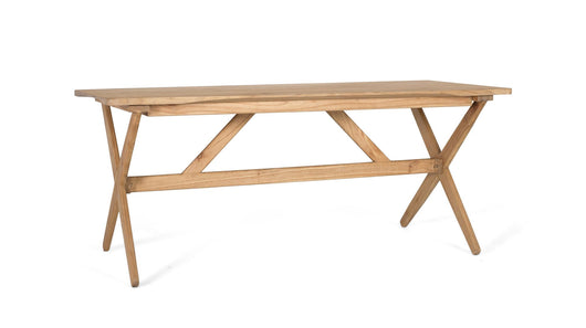 Tavolo rettangolare in legno massello di mindi lavorato a mano 180 cm