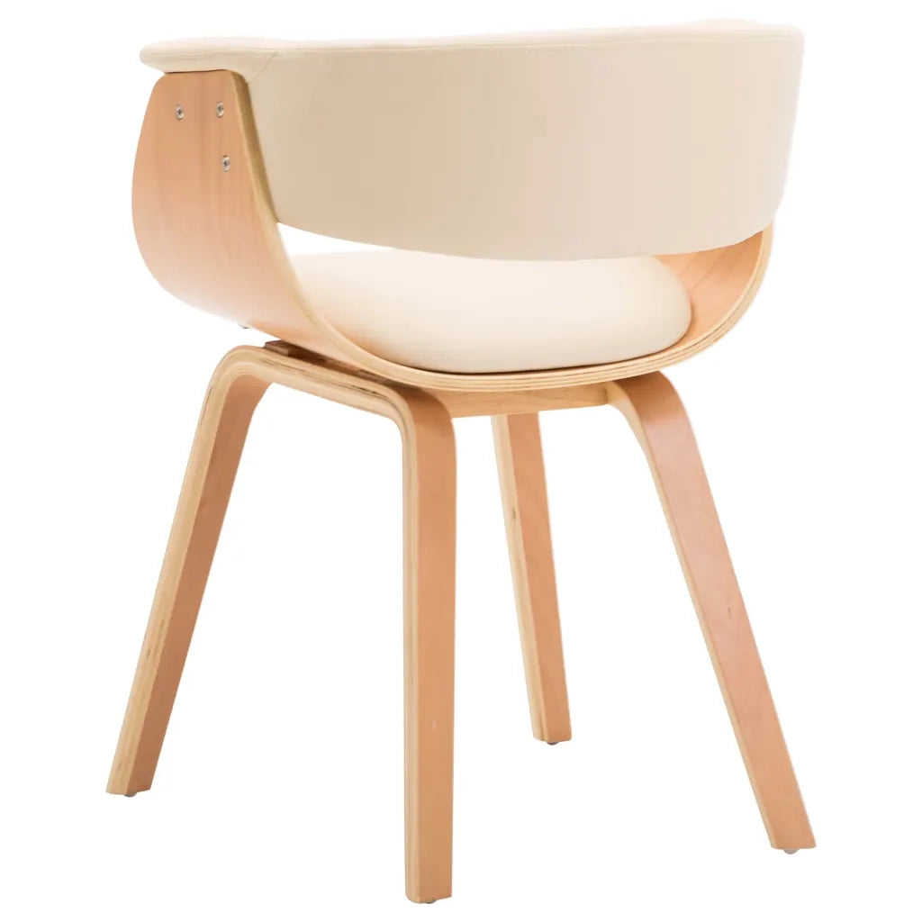 Sedie da Pranzo 2 pz | Sedie da cucina in Legno Curvato e Similpelle Crema