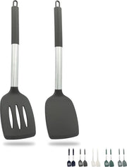 Set di Cucina in Silicone a 2 pezzi contiene Spatola a Foro, spatola, rivestimento antiaderente, spatola a Foro, spatola termoresistente, spatola a Vela, utensile da cucina, per pentole rivestite