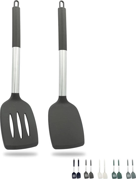 Set di Cucina in Silicone a 2 pezzi contiene Spatola a Foro, spatola, rivestimento antiaderente, spatola a Foro, spatola termoresistente, spatola a Vela, utensile da cucina, per pentole rivestite