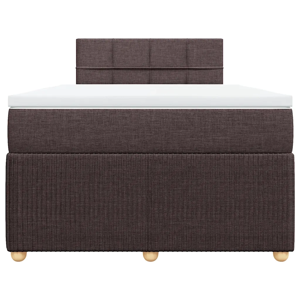 Giroletto a Molle con Materasso Marrone Scuro 120x200cm Tessuto