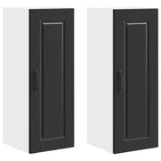 Pensile da cucina | Armadietto a muro PORTO 2 pz Nero 30 x 31 x 80 cm