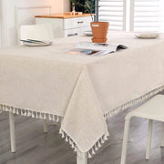 Tavolo in tessuto di lino - Beige - Lavabile - Tovaglie per tavola per compleanni, feste e matrimoni - 140 x 350 cm