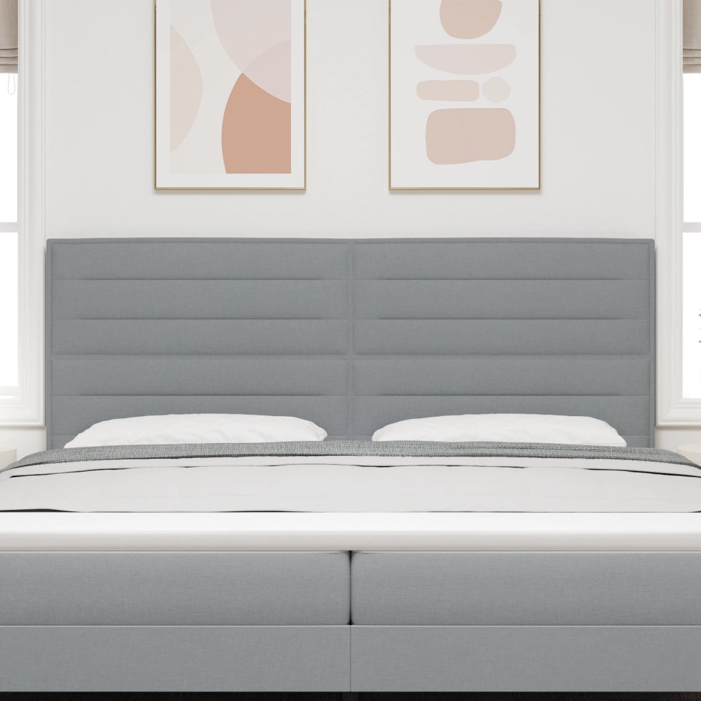 Testata LED Design Linee Grigio Chiaro 200 cm Tessuto
