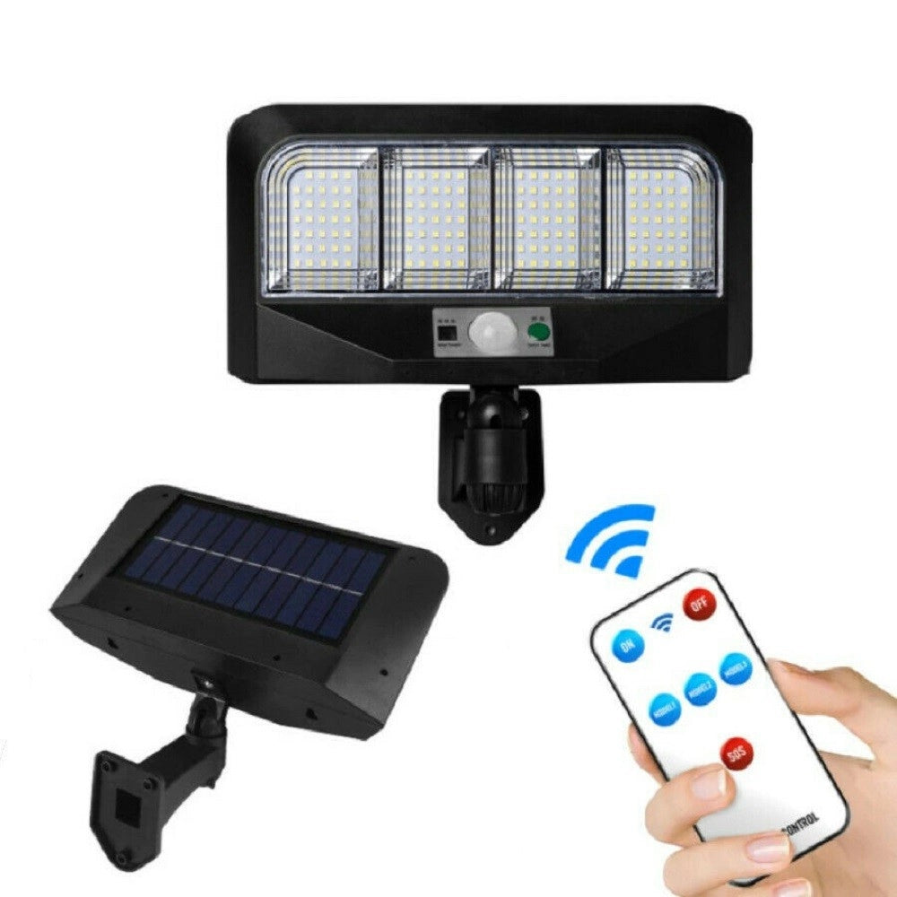 Trade Shop - Faro Energia Solare Led Pannello Faretto Sensore Di Movimento 50w 138 Led Ta116 -