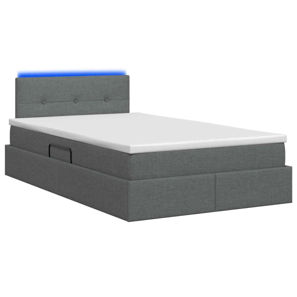 Letto con contenitore LED e materasso Grigio Scuro 120 x 200 cm 3459055