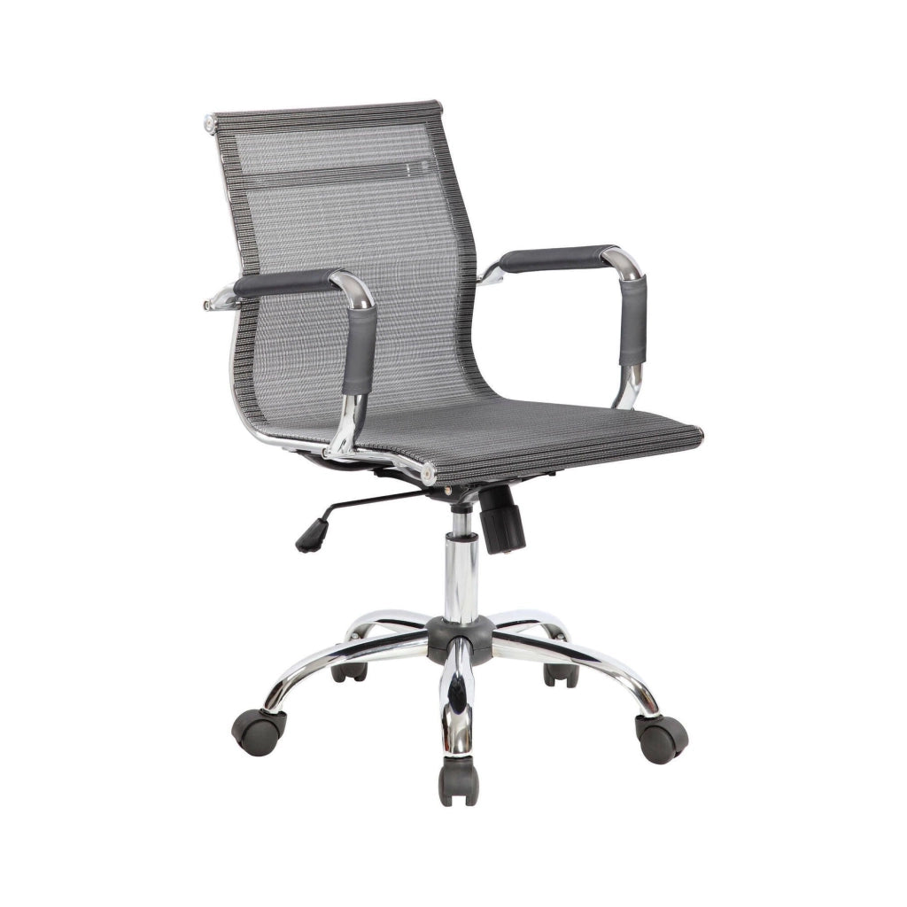 Sedia da ufficio Traversonen\, Poltrona direzionale con braccioli, Sedia ergonomica da ufficio, Grigio, 62x54h92/102 cm