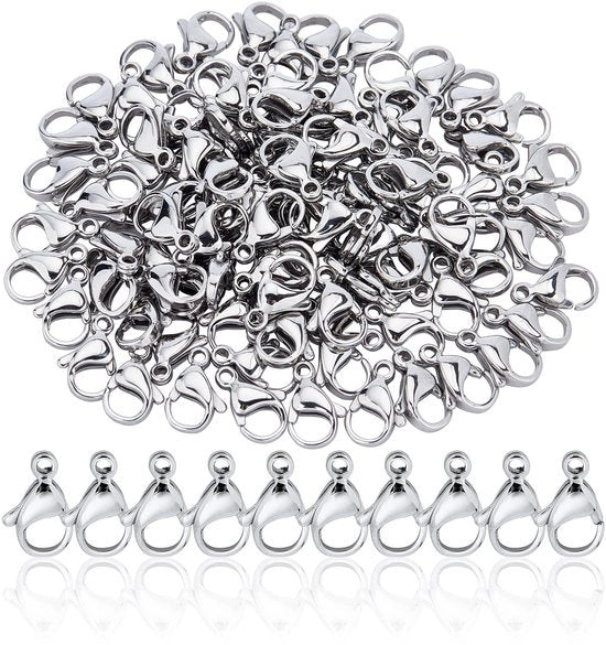 Fermoferro a forma di Astice - 100 pezzi - 8x13mm - Materiali di alta qualità - Utile per gioielli - Duraturo e resistente