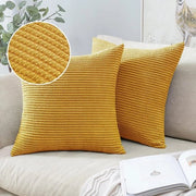 Set di 2 cuscini decorativi quadrati per divano camera da letto soggiorno casa 40 x 40 cm in curcuma