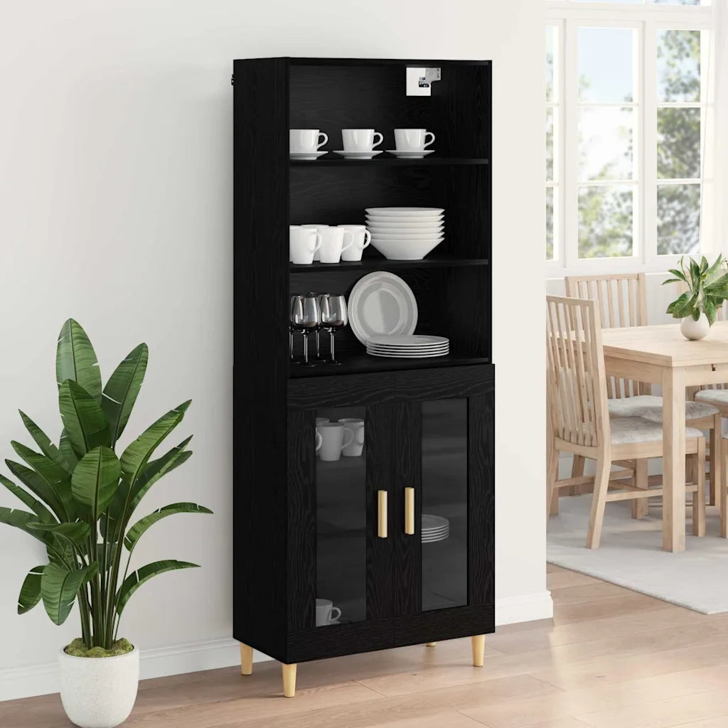 Credenza Rovere Nero 69,5 x 32,5 x 180 cm Legno multistrato 3416260