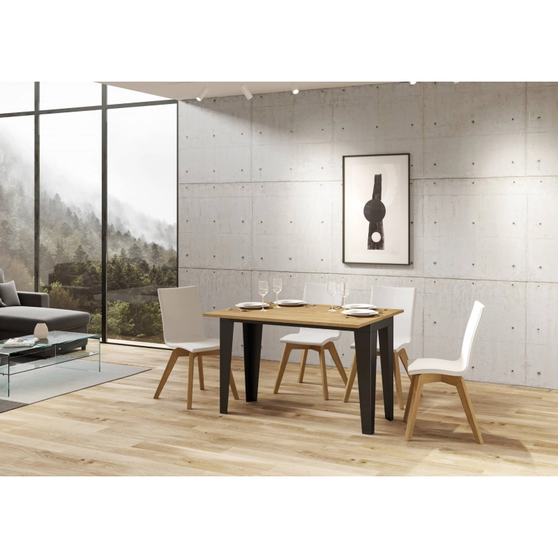 Tavolo apribile 120x45/90 cm Flame Double telaio Antracite - Quercia Natura