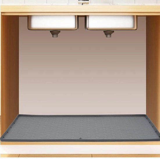 Mat di sotto vasca, asciugamani per la cucina con design di scarico unico, mat di sotto vasca per armadio cucina, 86 x 56 cm, supporto in silicone per armadi cucina e bagno