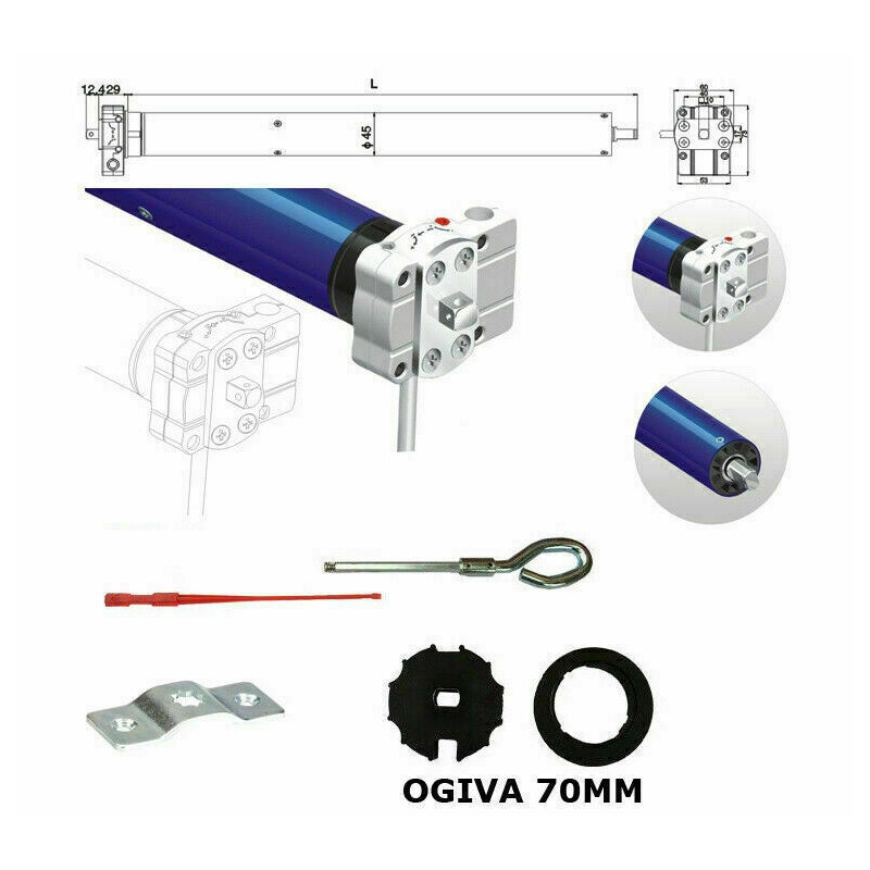 MOTORE PER TENDA DA SOLE 100KG 50NM MANOVRA COMPATIBILE CON CHERUBINI