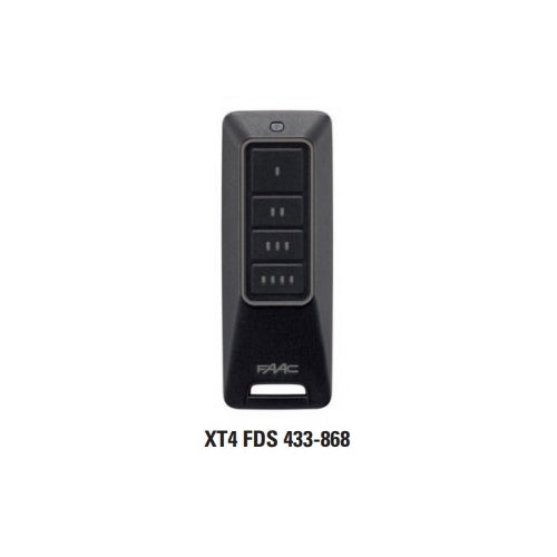 FAAC TRASMITTENTE XT4 FDS 433 868 MHZ NERO 787018 ORIGINALE