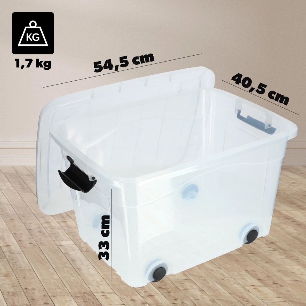 Contenitore per giocattoli KADAX, grande scatola con ruote, in plastica, grande 40 litri