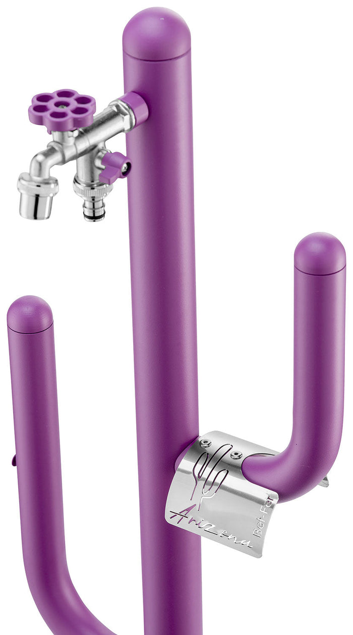 Fontana a Colonna Rubinetto Doppio in Ottone e Porta Tubo Arizona Belfer 42/ARZ Viola