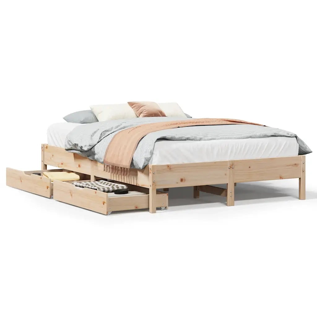 vidaXL Letto senza Materasso 135x190 cm in Legno Massello di Pino