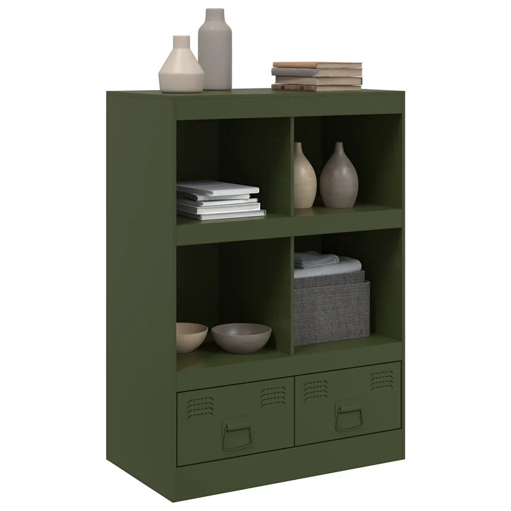 Credenza Verde Oliva 67x39x95 cm in Acciaio 841803