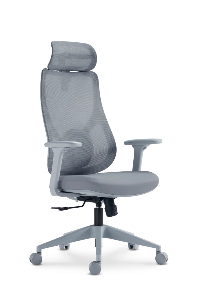 Sedia studio Hispanohogar altezza regolabile in tessuto gris