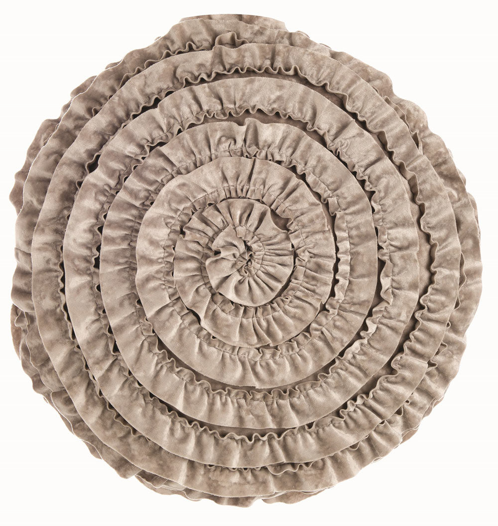 Cuscino Tondo con Rouches Fiore Shabby Chic Arredo Letto Elegante Blanc Mariclò