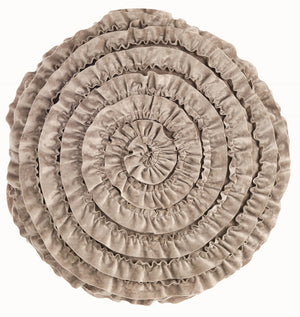 Cuscino Tondo con Rouches Fiore Shabby Chic Arredo Letto Elegante Blanc Mariclò