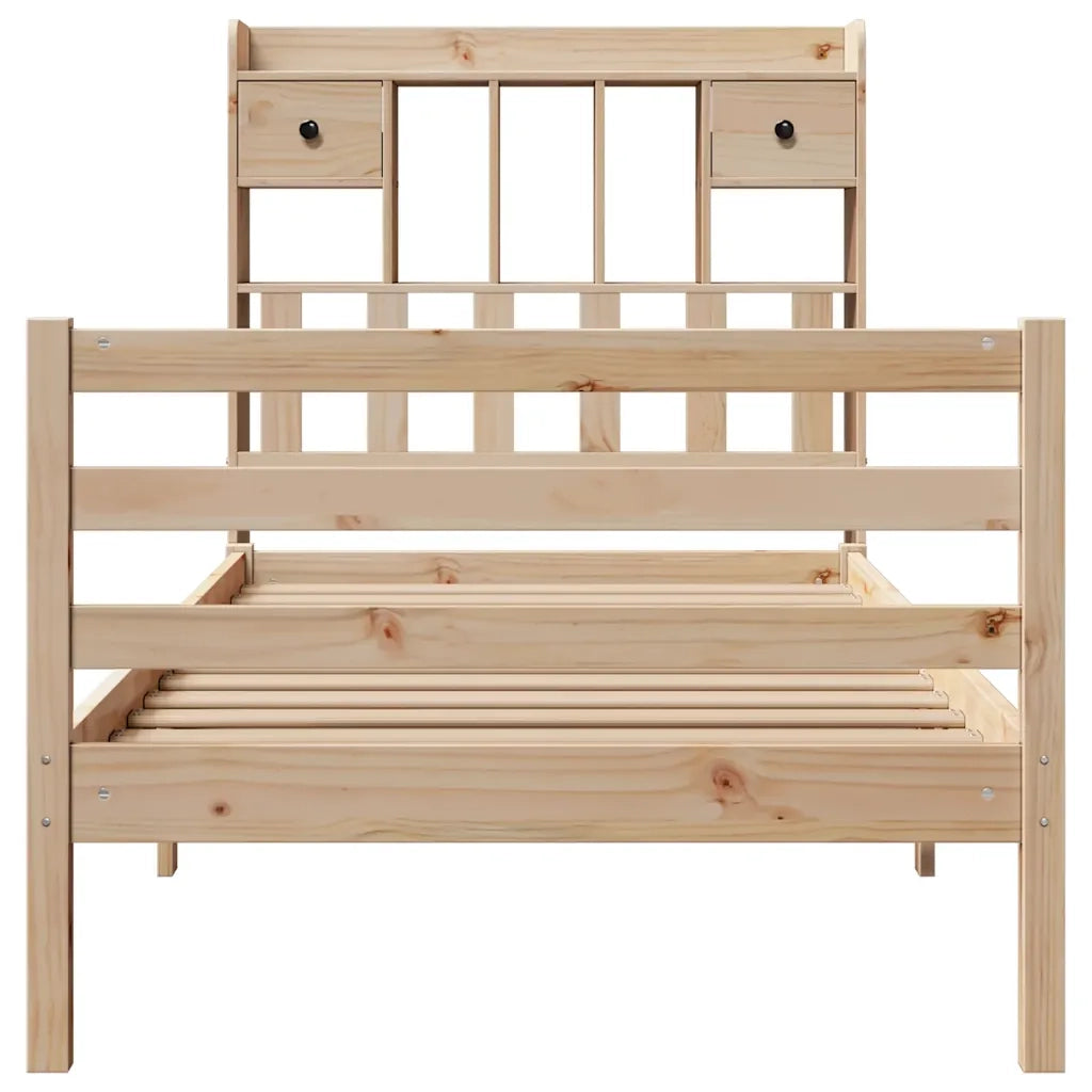 Letto Libreria senza Materasso 90x190 cm Legno Massello Pino 3321924