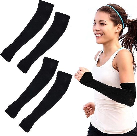 Set di Protezione Solare per Braccia Compressione per Pesca, Cavallo, Golf e Sport con Coperture per Polsi e Tatuaggi Estivi Leggeri
