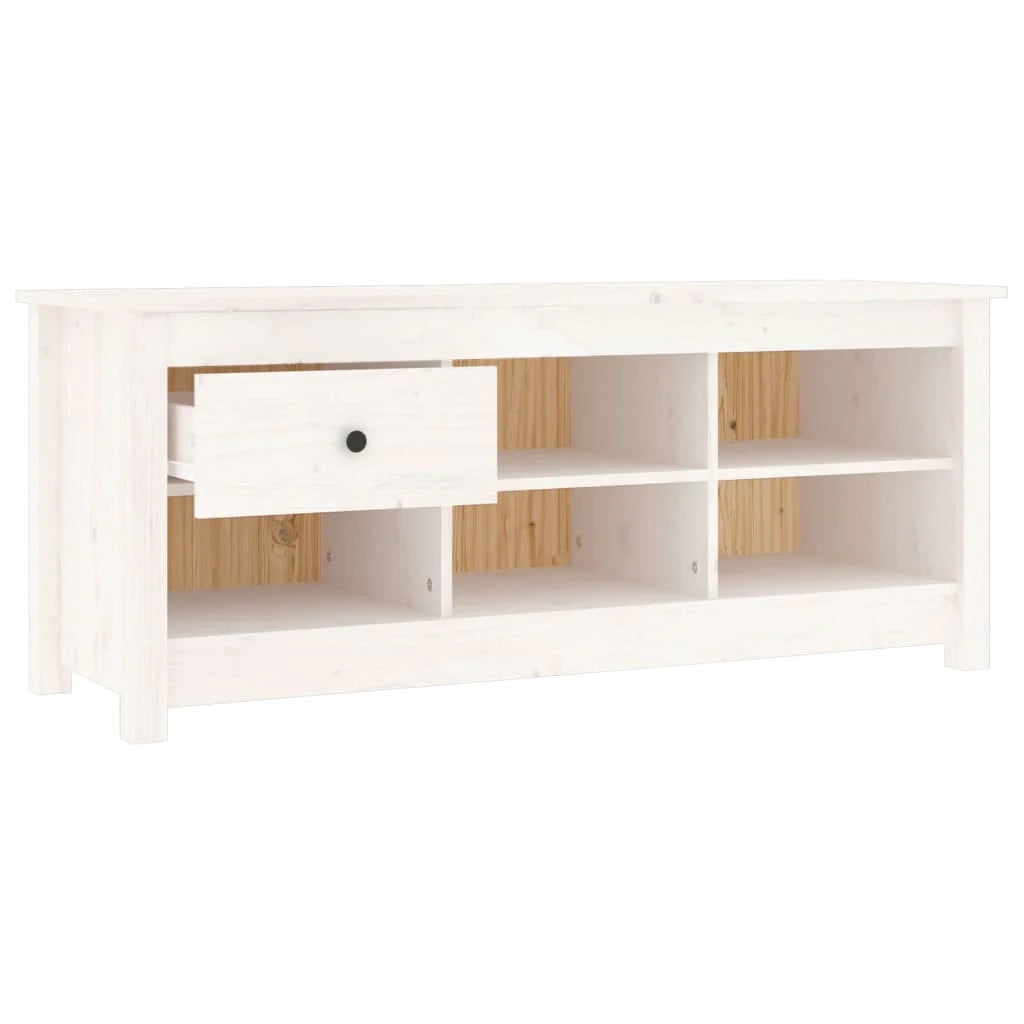Scarpiera mobiletto portascarpe mobile per ingresso/corridoio/soggiorno 110 x 38 x 45,5 cm legno di pino massiccio bianco 02_0021439