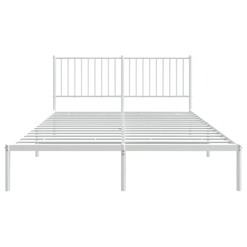 Giroletto con Testiera Metallo Bianco 150x200 cm 350933