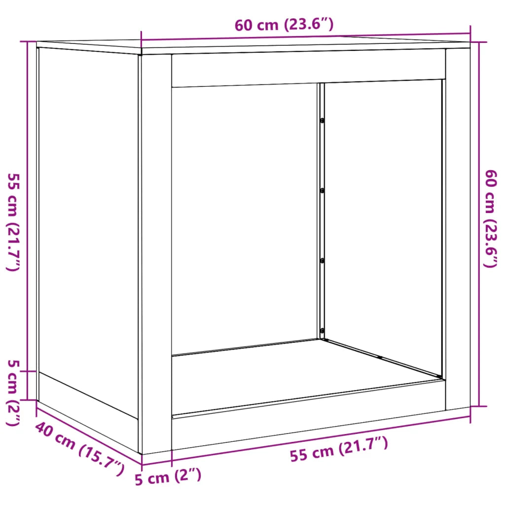 Portalegna 60 x 40 x 60 cm acciaio bianco 02_0043726