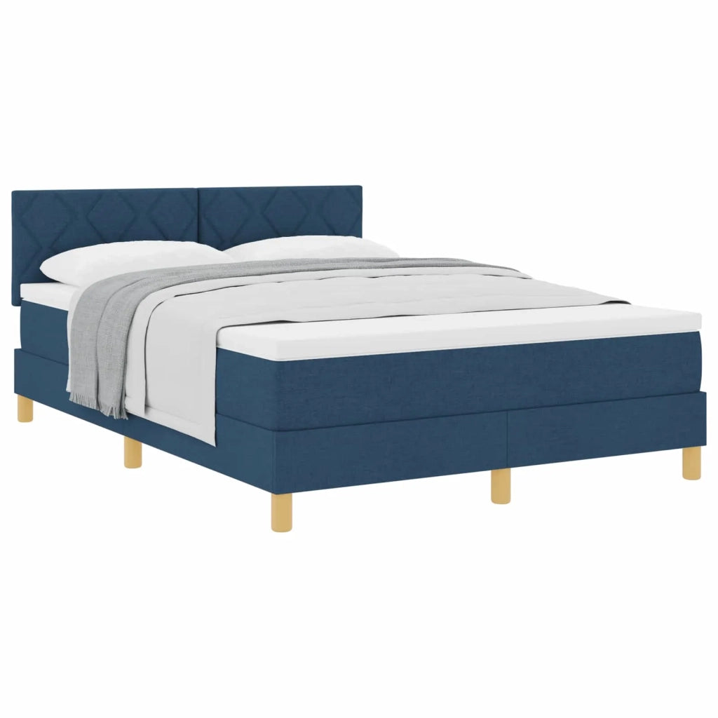 Letto a molle con cuscino con testiera Blu 140 x 190 cm Tessuto 3338999