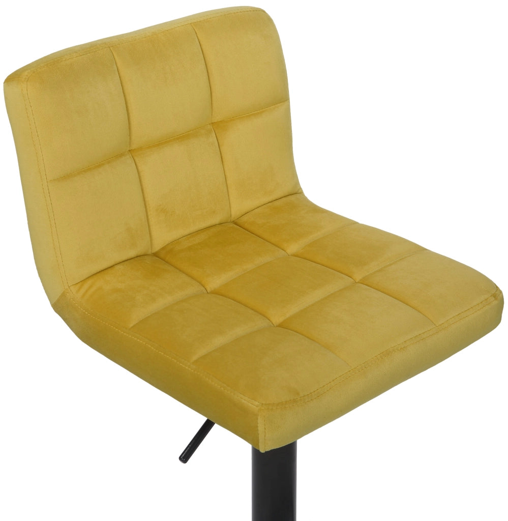 Set di 2 sgabelli bar Feni in velluto giallo