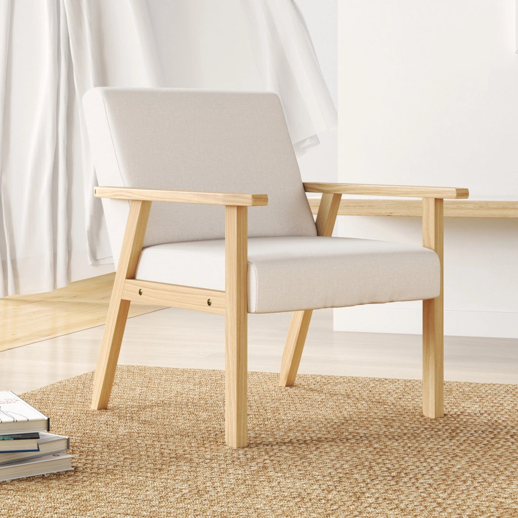POLTRONA Scandinava 64 x 70 x 72 cm Lino Crema