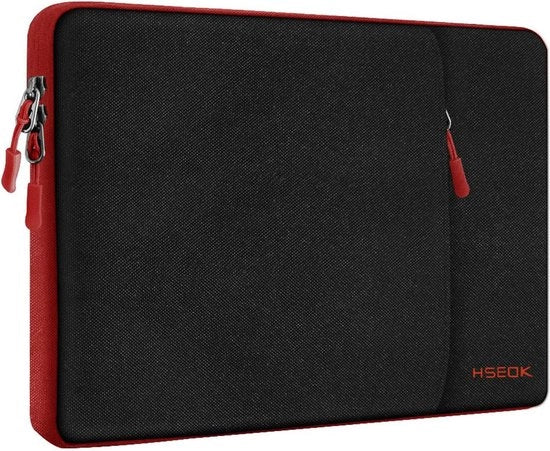 Casella di protezione per laptop 15,6 pollici, compatibile con la maggior parte dei laptop 15,6" Surface Book, Acer, Dell, HP, Lenovo, Samsung, Asus, con protezione contro l'acqua, colore nero e rosso.