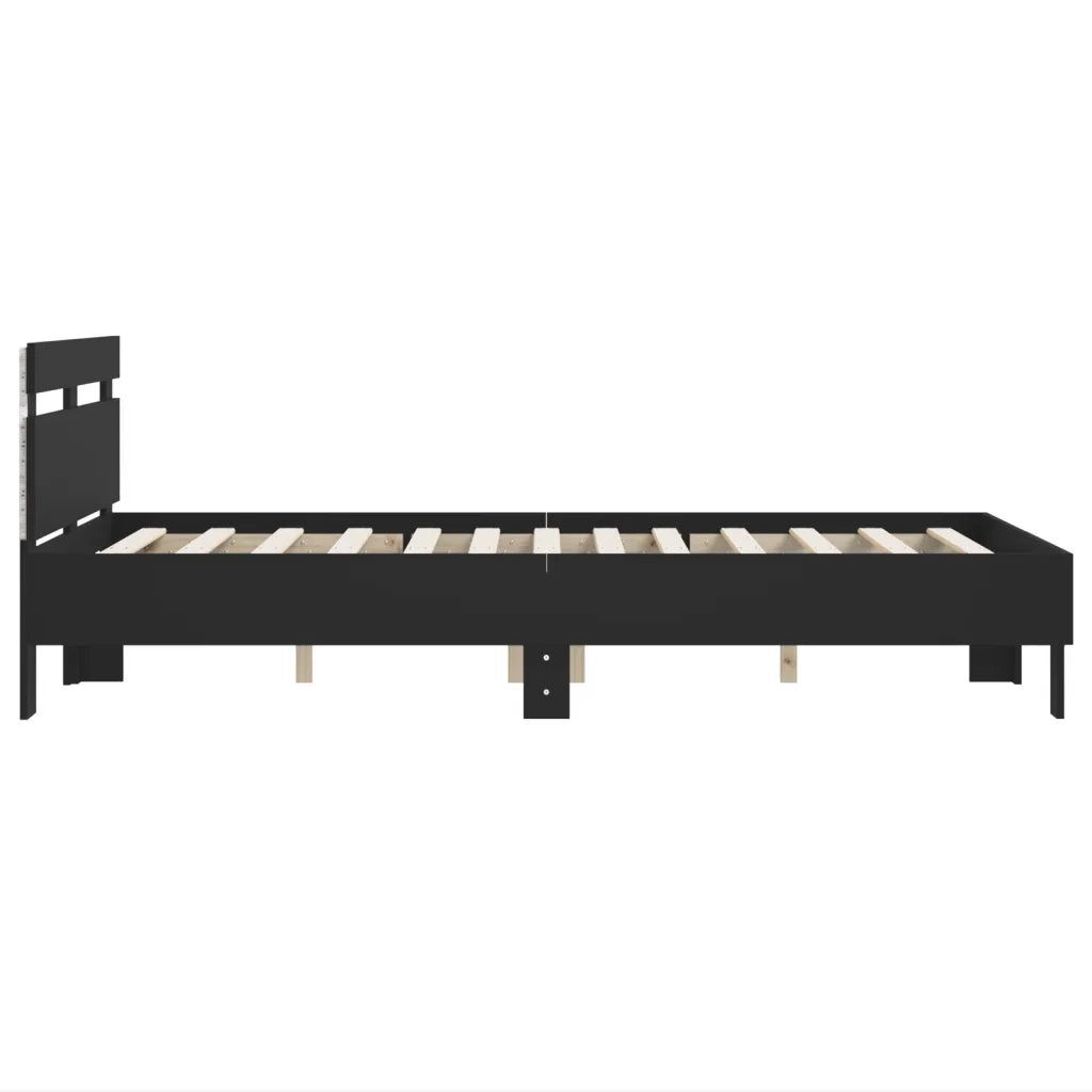 Giroletto con Testiera e LED Nero 135x190 cm 3207568