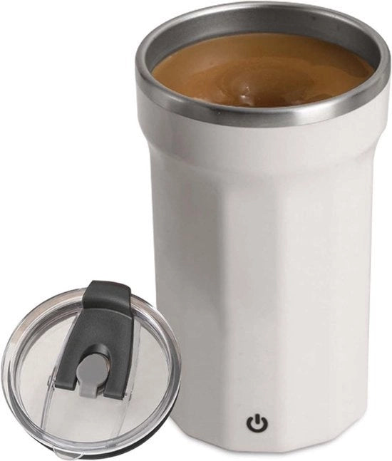 Tazza auto-riscaldante 350 ml - Tazza in acciaio inossidabile - Tazza auto-riscaldante con coperchio - Ricarica USB - Bicchiere automatico magnetico per caffè - Latte - Calda cioccolata calda - Tè.