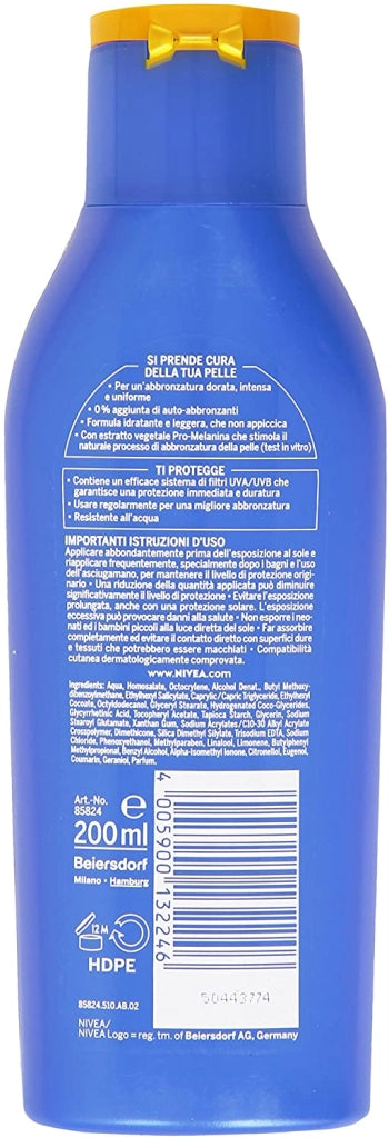 NIVEA PROTECT & BRONZE LATTE SOLARE FP20 PROTEZIONE MEDIA 200 ML