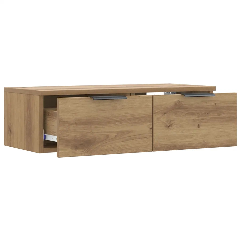Mobiletto a muro in legno composito 68 x 30 x 20 cm versatile dal design elegante pratico per riporre oggetti realizzato a mano in legno di rovere 02_0050987