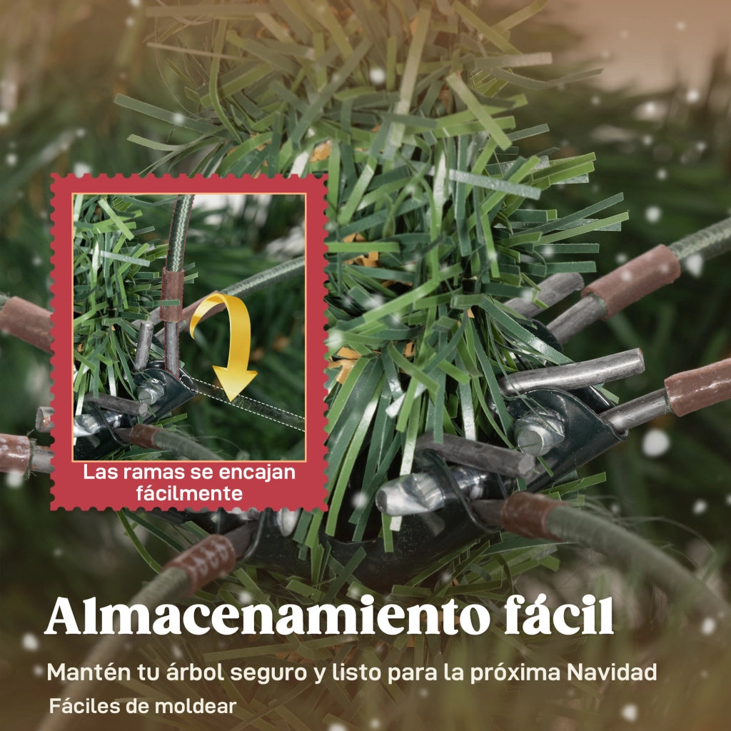 Albero di Natale Artificiale 180 cm ¨C zephmum ¨C Effetto Neve, Base in Acciaio Pieghevole