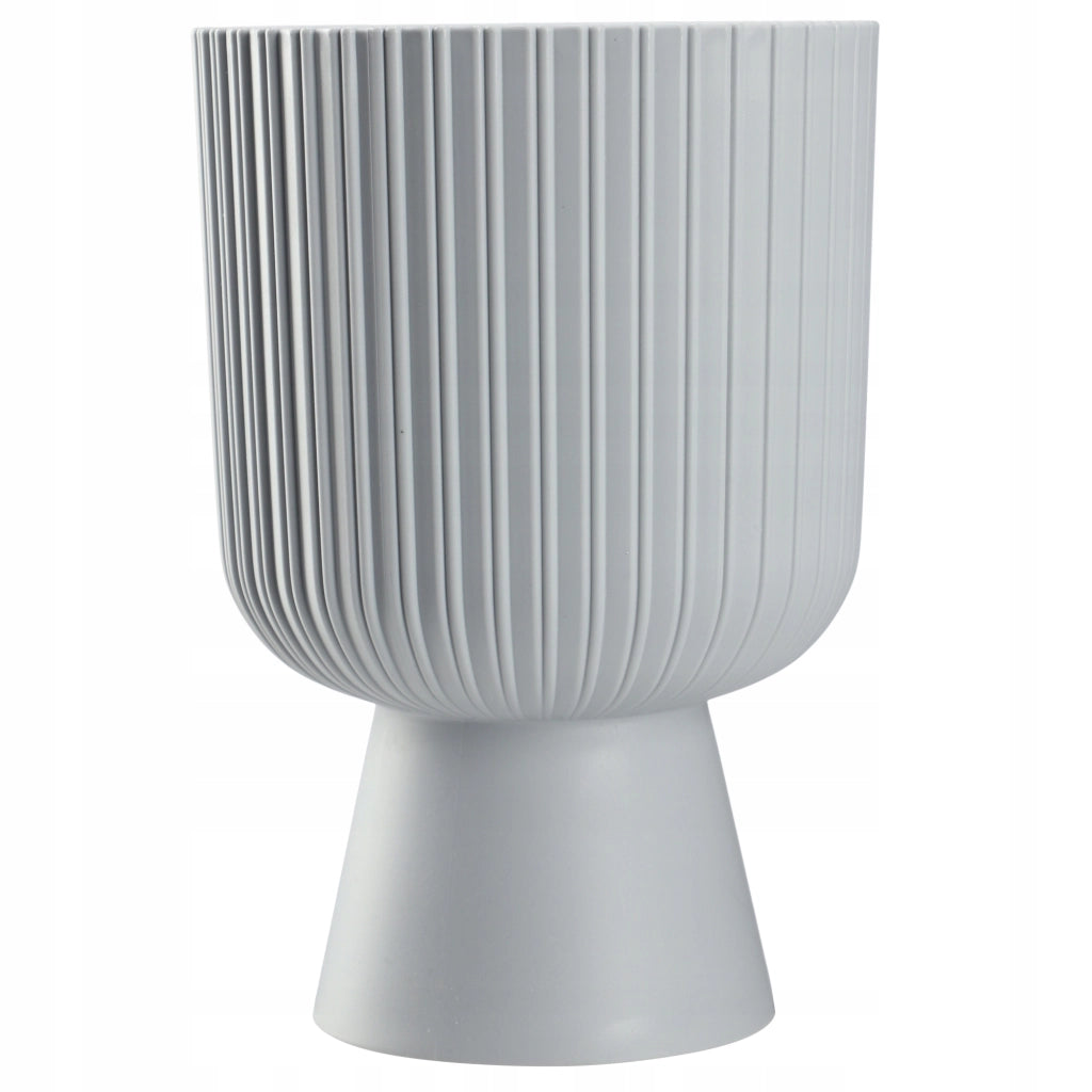 Vaso da fiori KADAX, vaso per piante da giardino, copertura in plastica, 18 cm, supporto per fiori, grigio